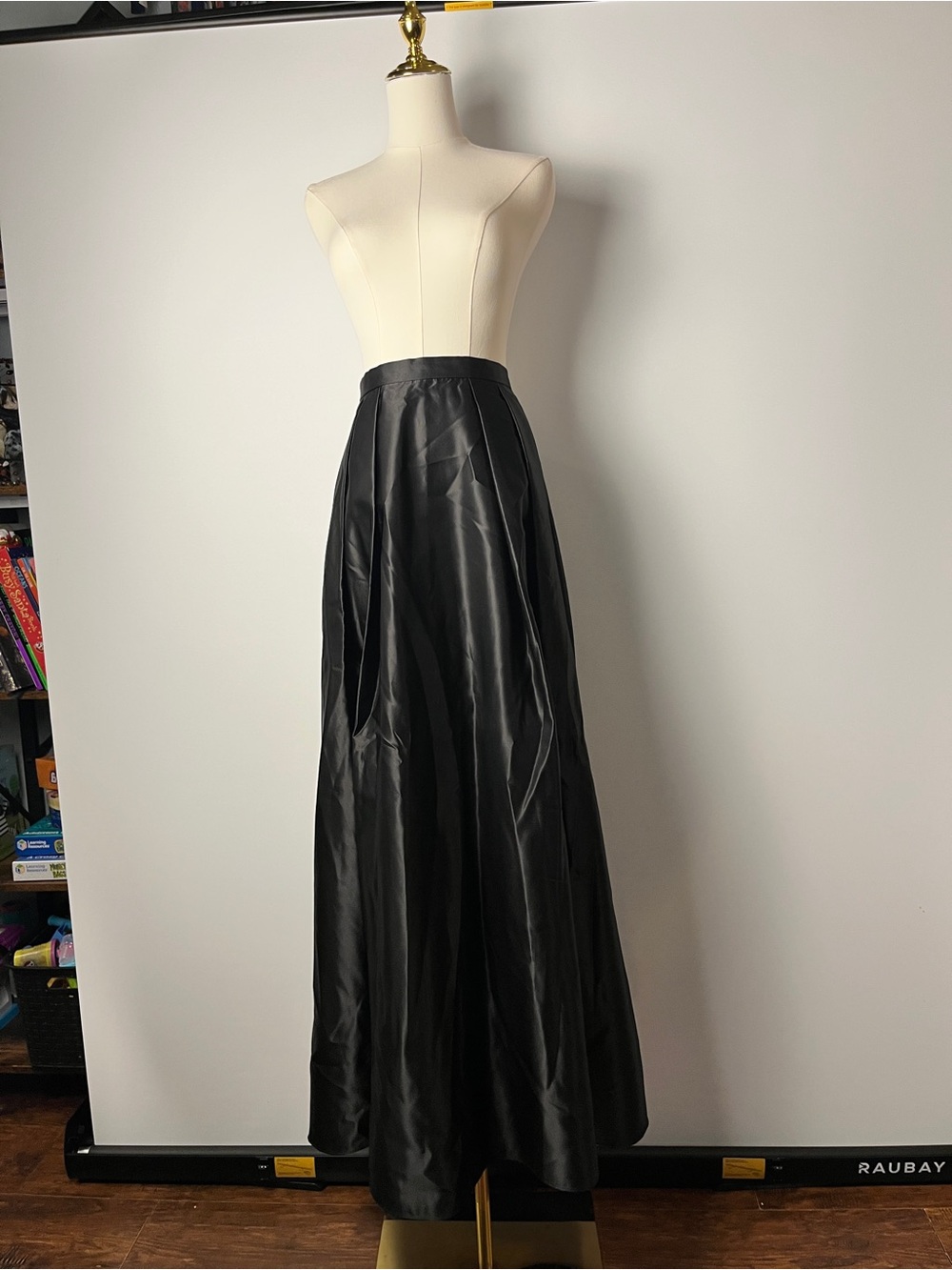 Alex Evenings Black Satin Ball Gown Maxi Skirt XL Formal Prom Wedding Guest NWT